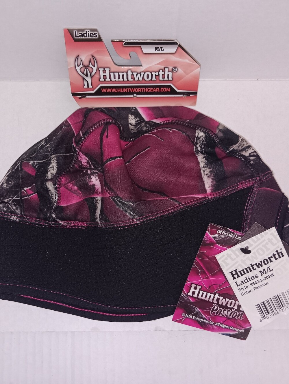 HUNTWORTH PASSION LADIES PINK CAMO BLACK BRIM BUCKETHAT - Picture 2 of 8